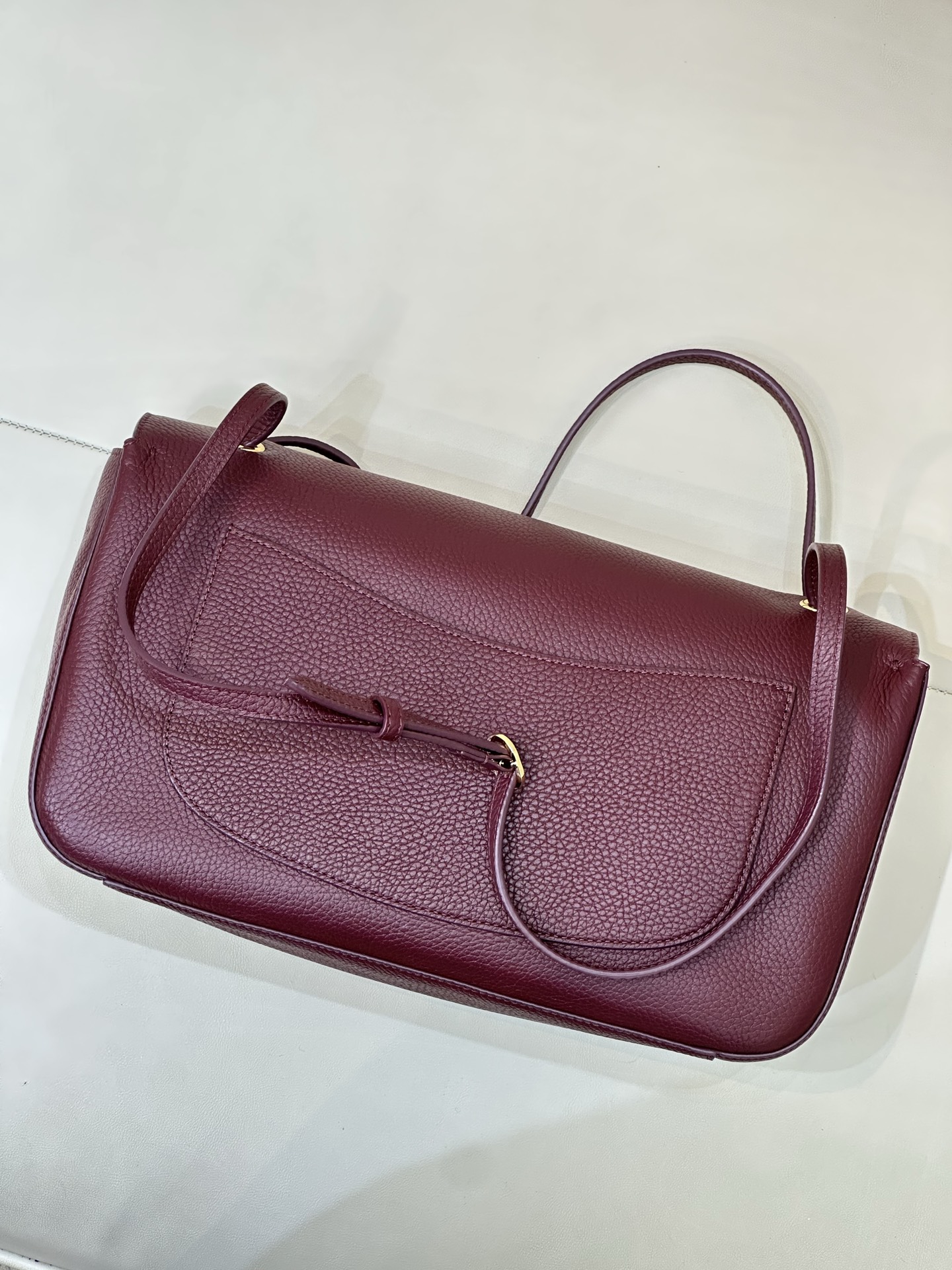 Cha*nel Grained Calfskin Small Souplissimo Maxi Flap-32CM