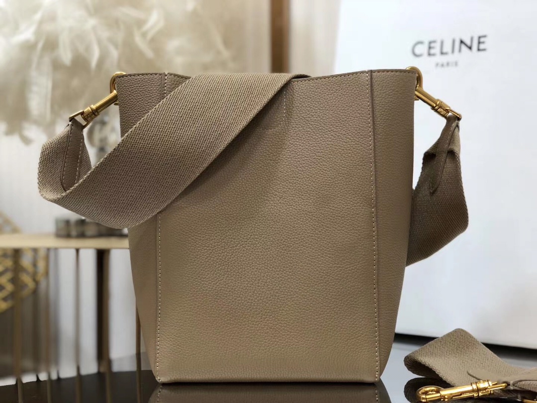 Celin Suau Sangle Bucket In Soft Grained Calfskin-17.5*24.5*12CM