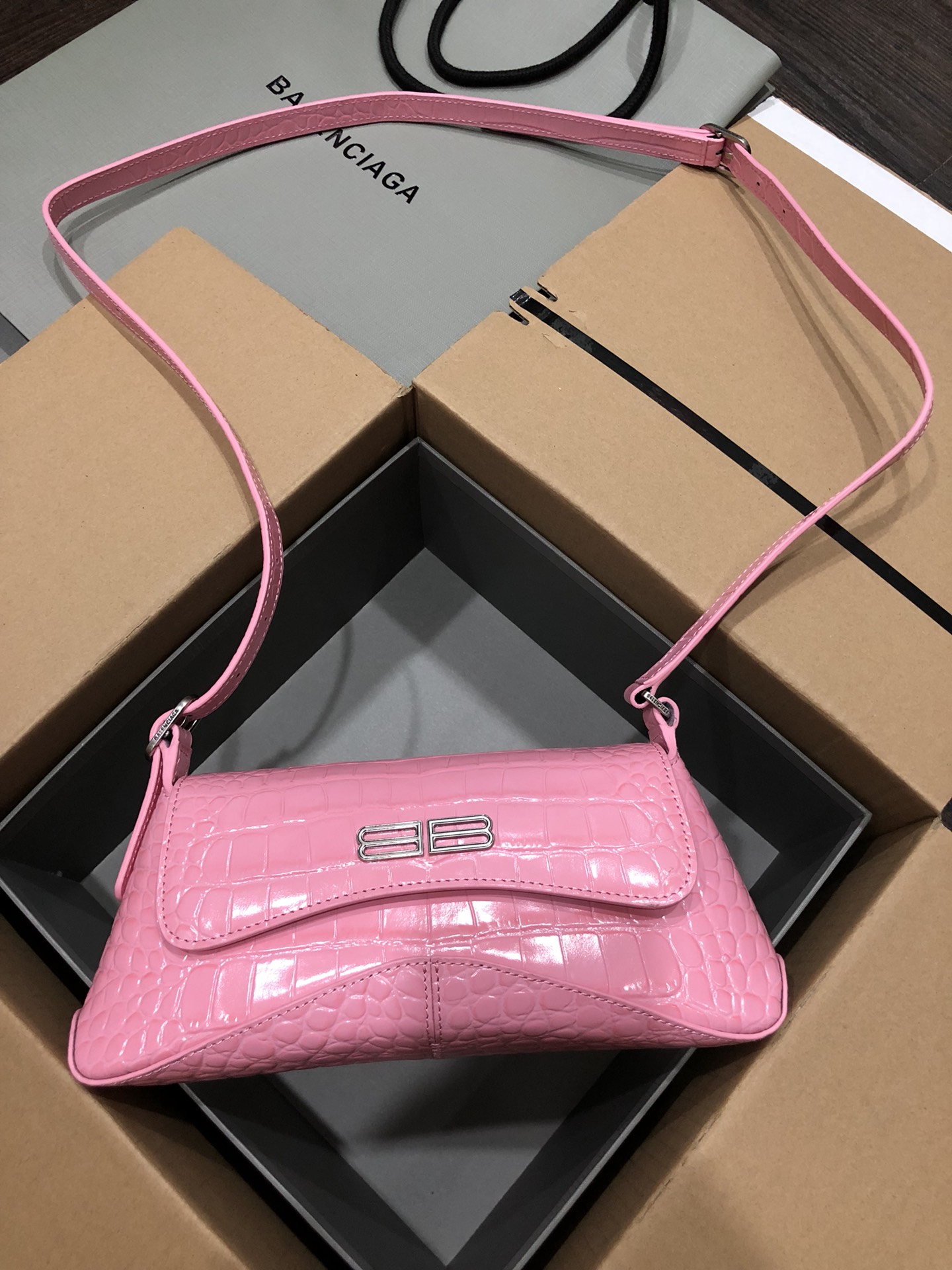Balenciag XX Flap Bag Crocodile Embossed-27*4.8*15.5CM