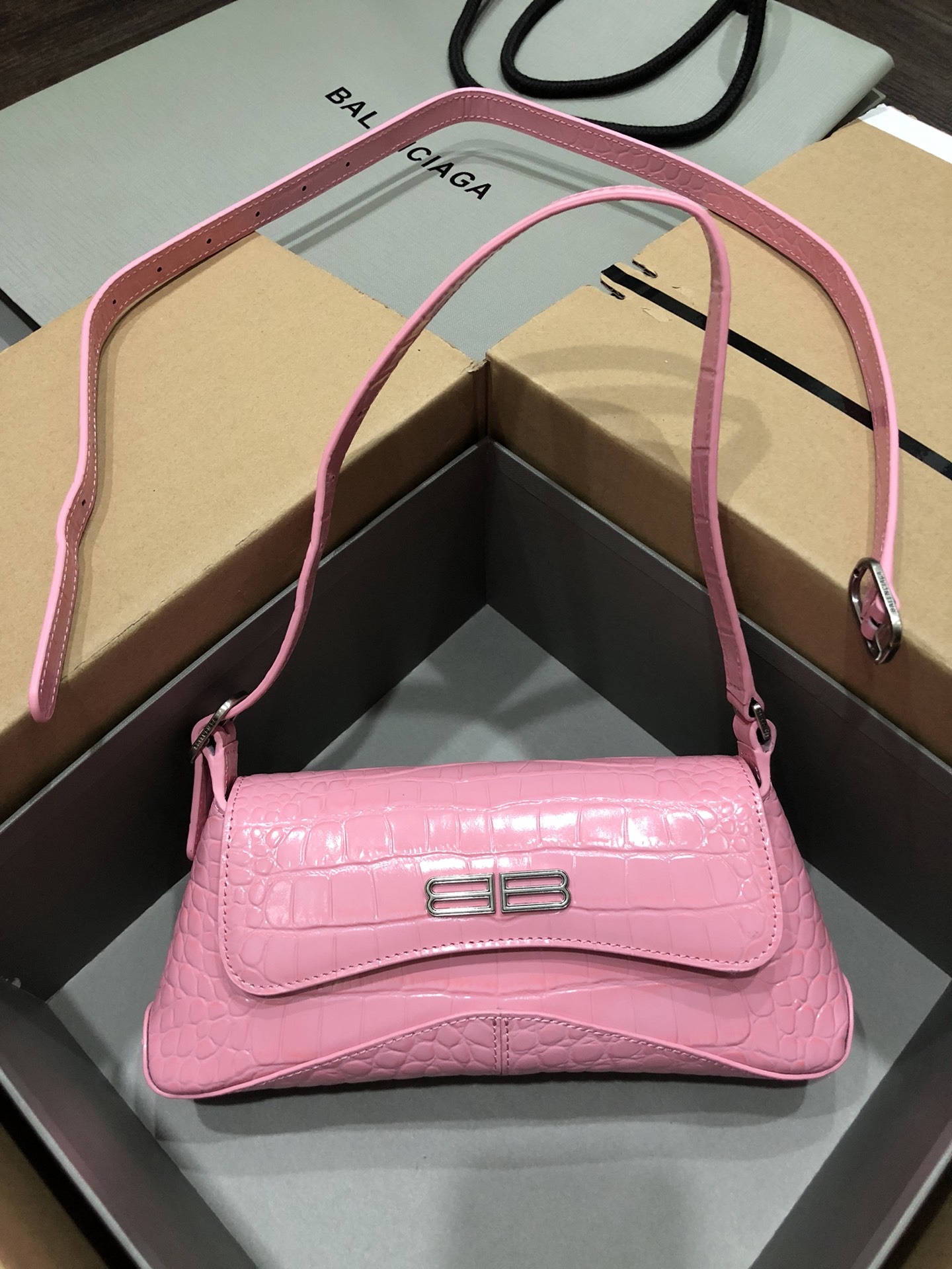 Balenciag XX Flap Bag Crocodile Embossed-27*4.8*15.5CM