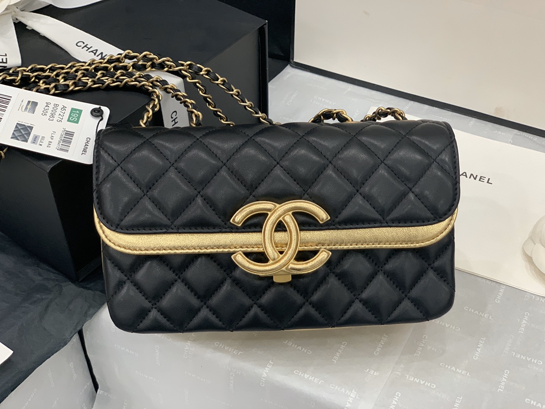 Ch@nel Flap Bag-22X7X13CM