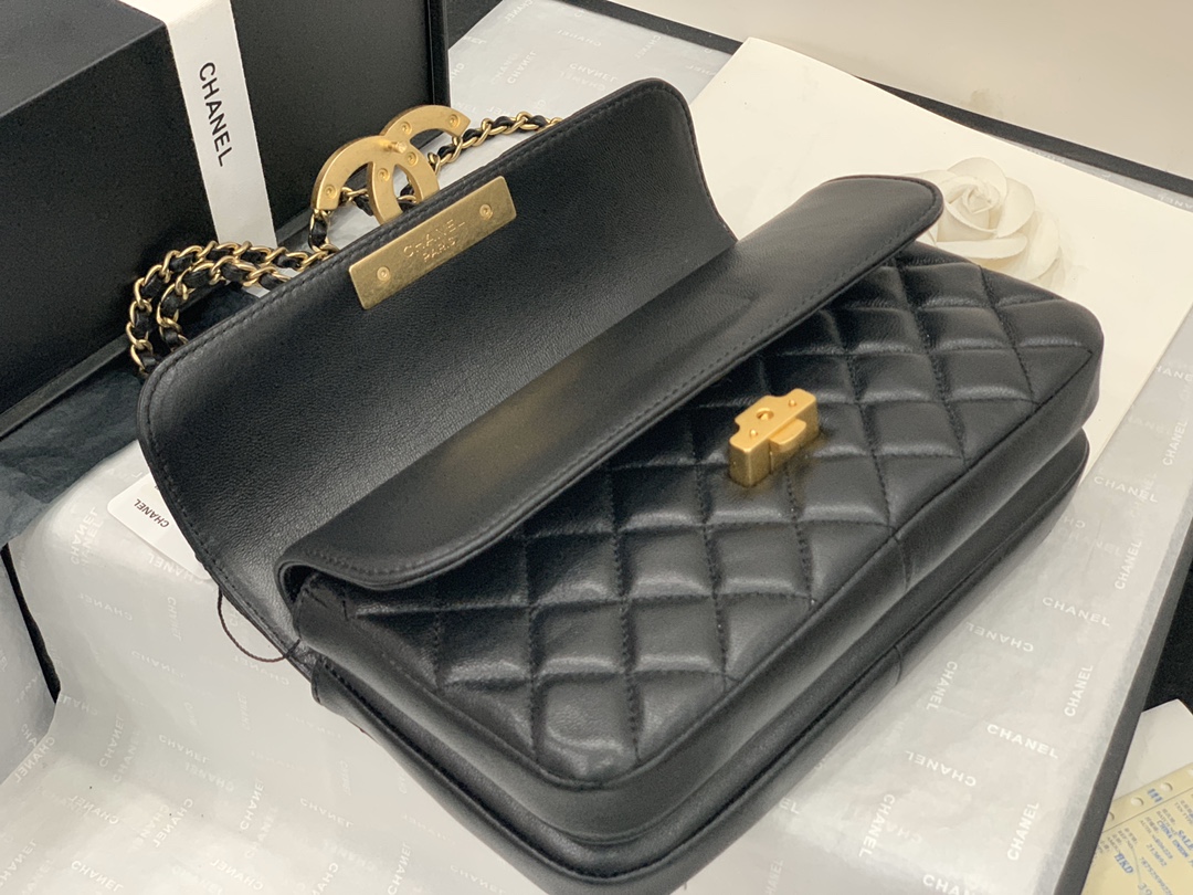 Ch@nel Flap Bag-22X7X13CM