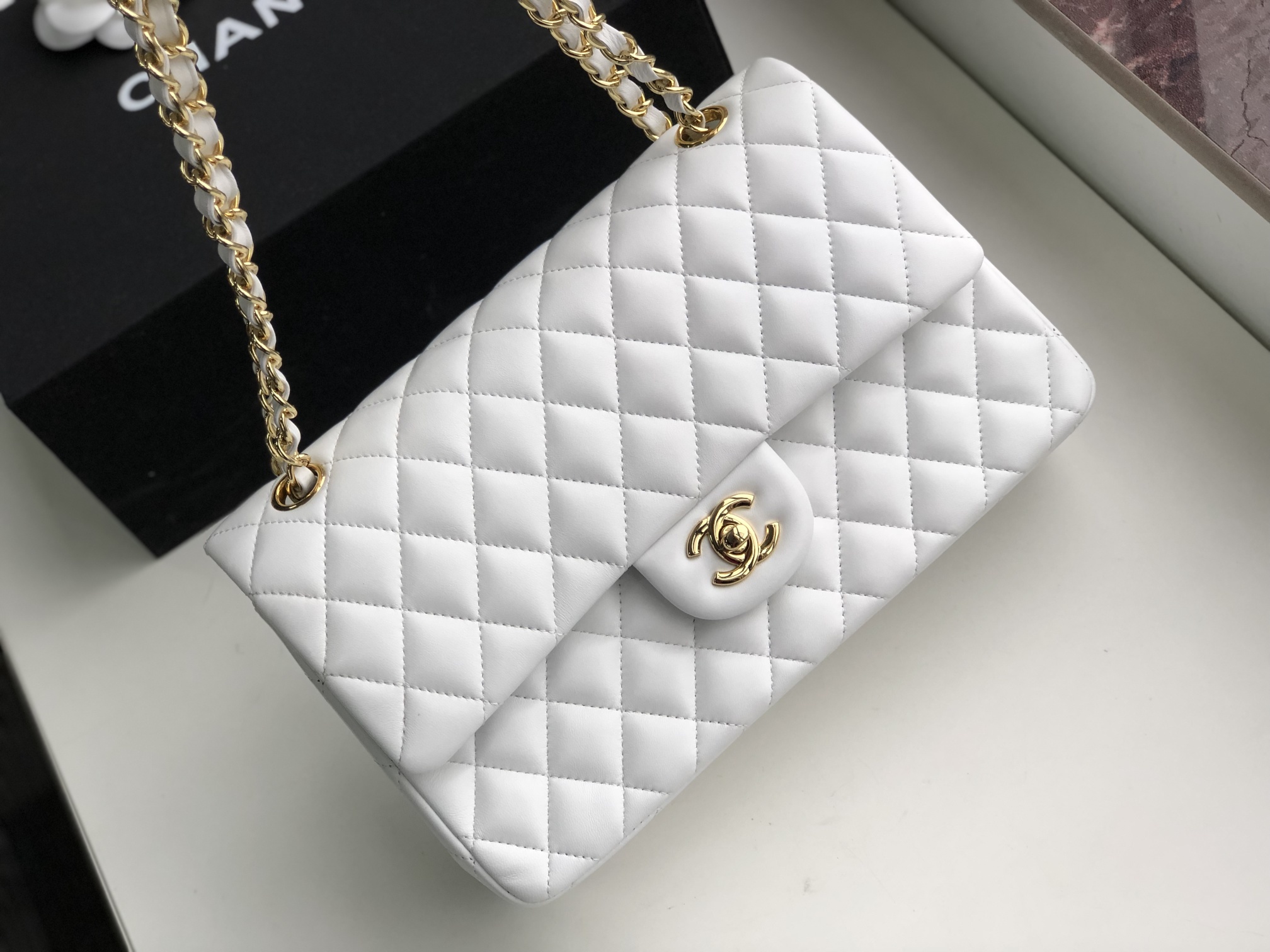 Ch@nel Flap Bag-Lambskin-25CM