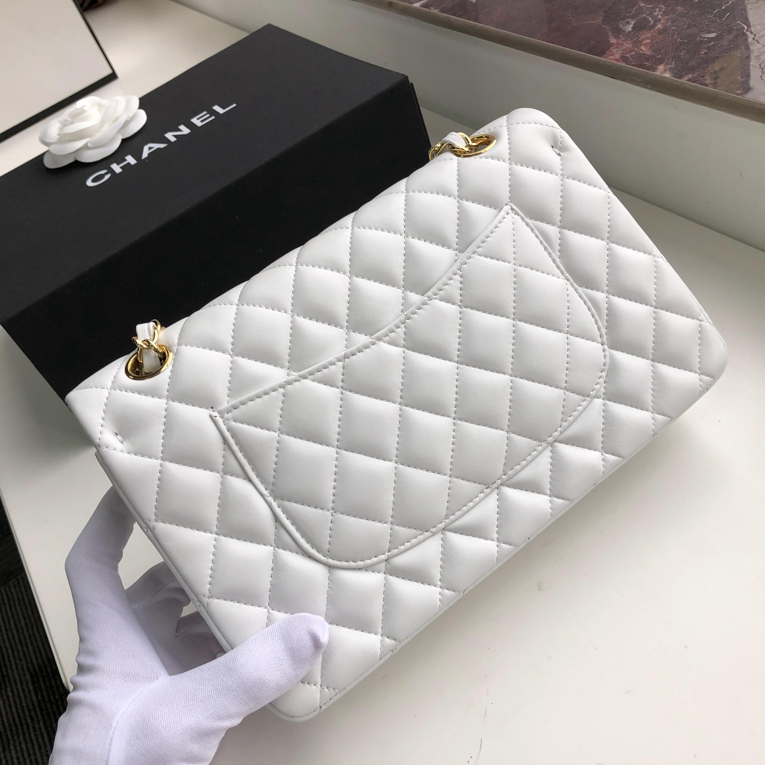 Ch@nel Flap Bag-Lambskin-25CM