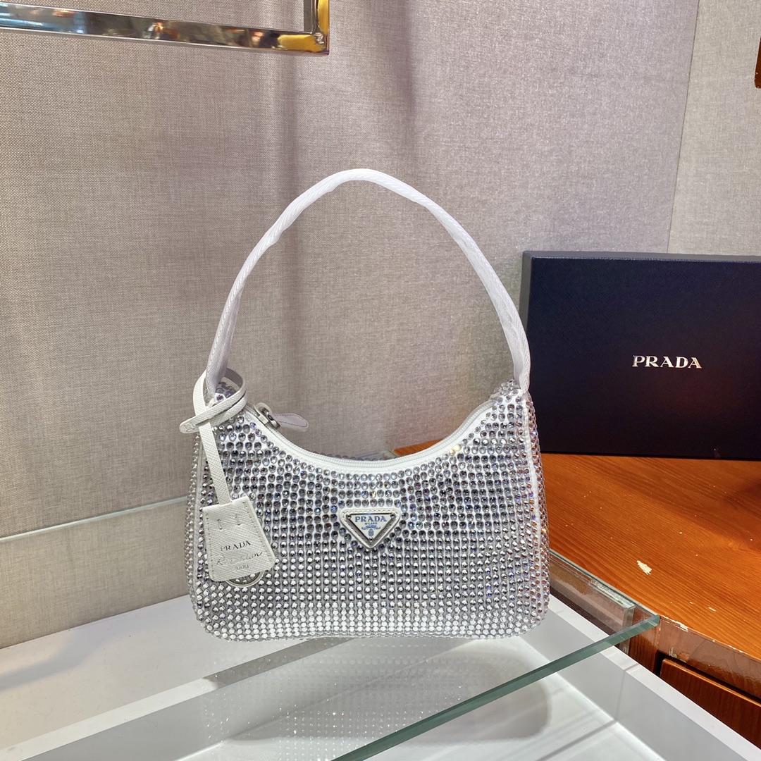 Pra*a nylon 1ne515 hobo bag-23*14*5cm