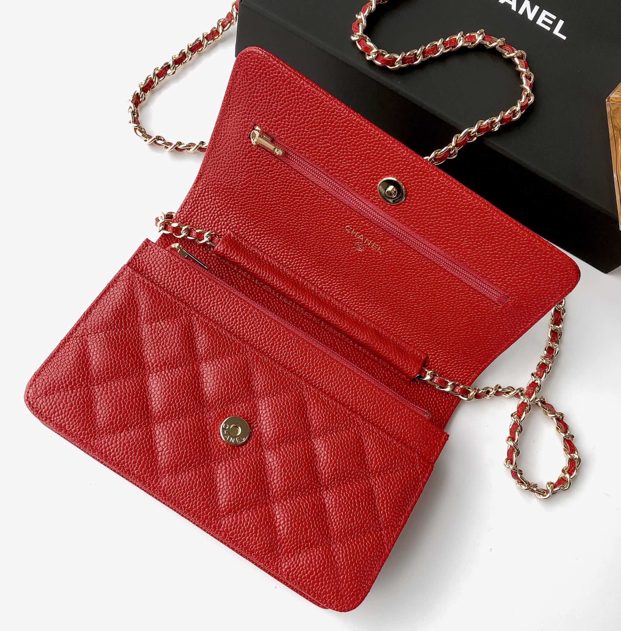 Ch@nel Wallet On Chain-Silver Hardware-19*12*3.5CM
