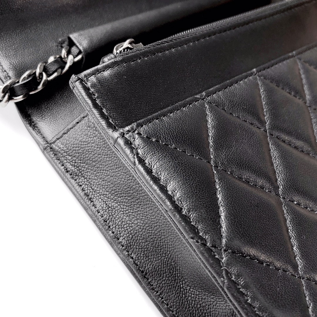 Ch@nel Wallet On Chain-Silver Hardware-19*12*3.5CM