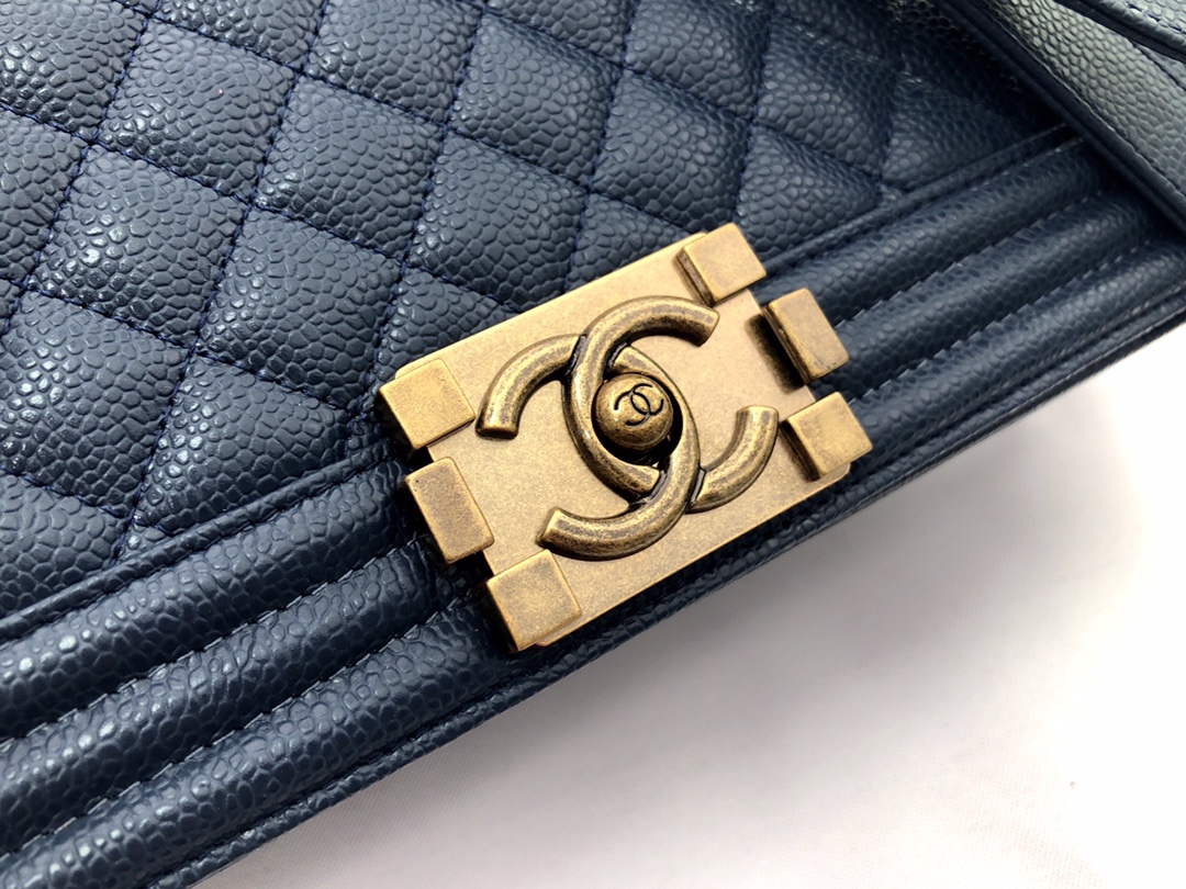 Ch@nel Boy Bag-Caviar-28CM