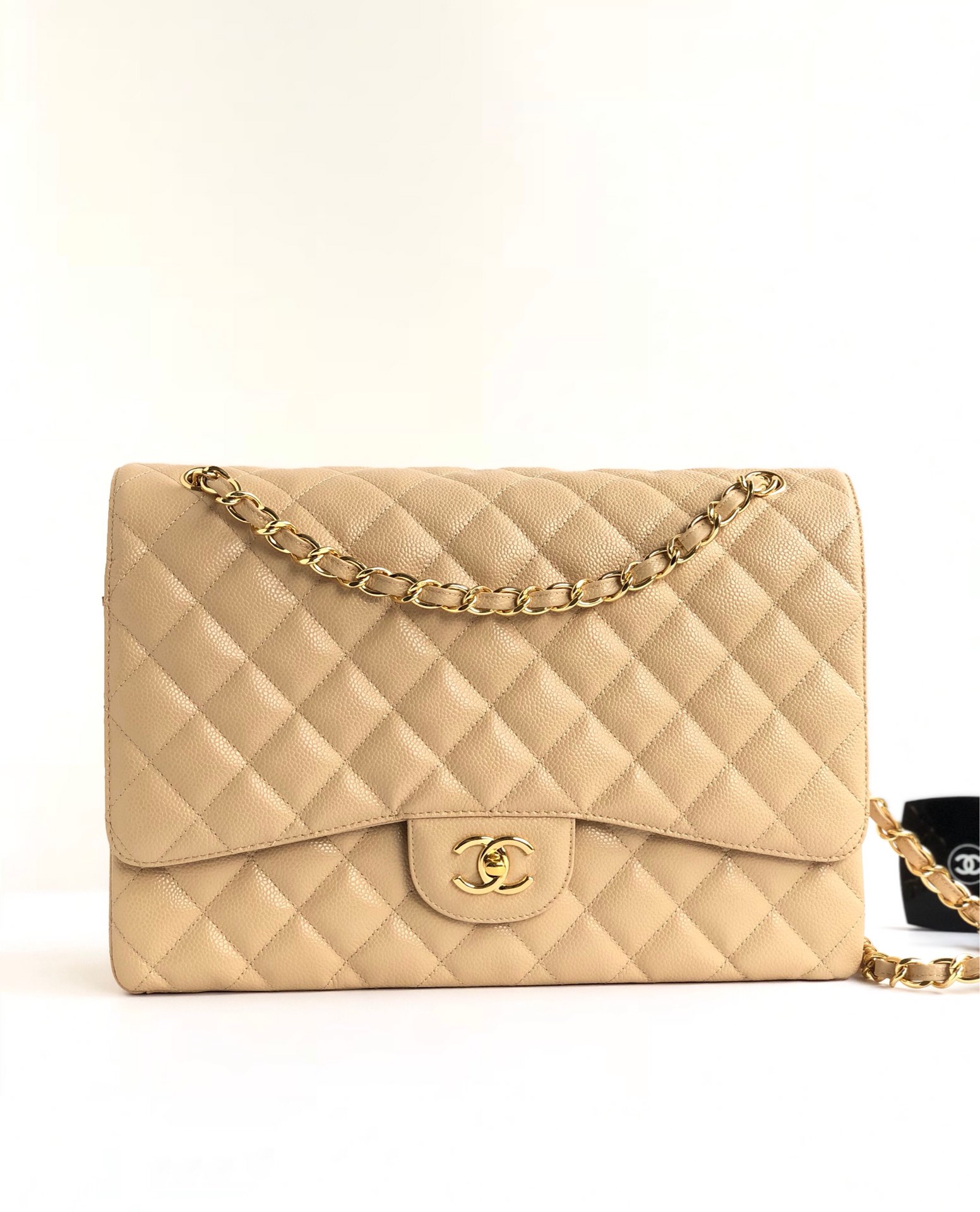 Ch@nel Flap Bag-Caviar Leather-Maxi-33CM