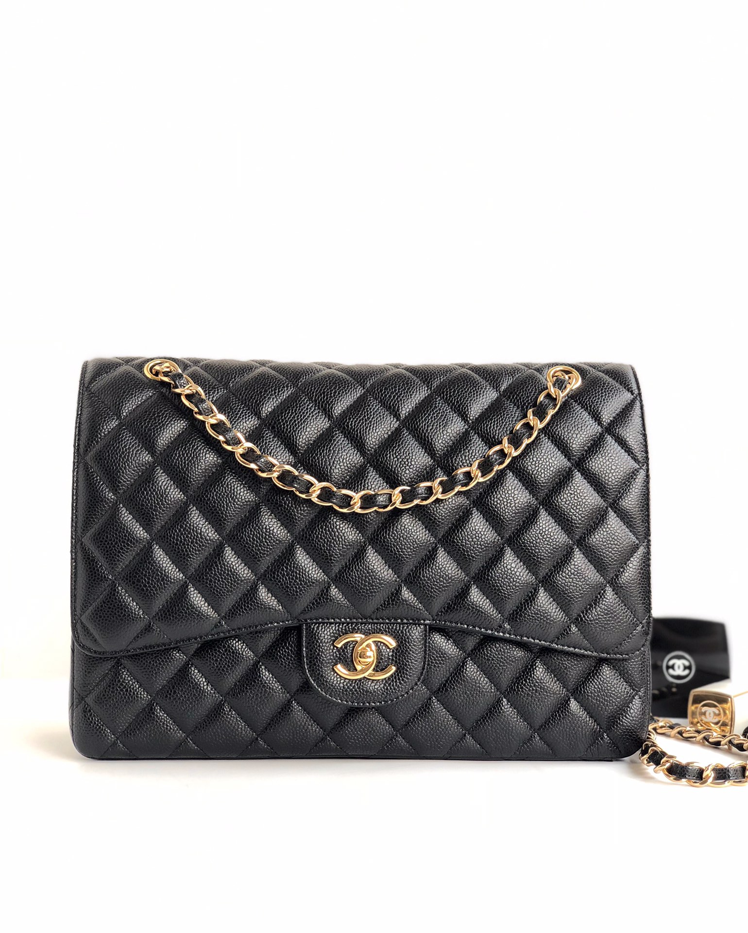 Ch@nel Flap Bag-Caviar Leather-Maxi-33CM