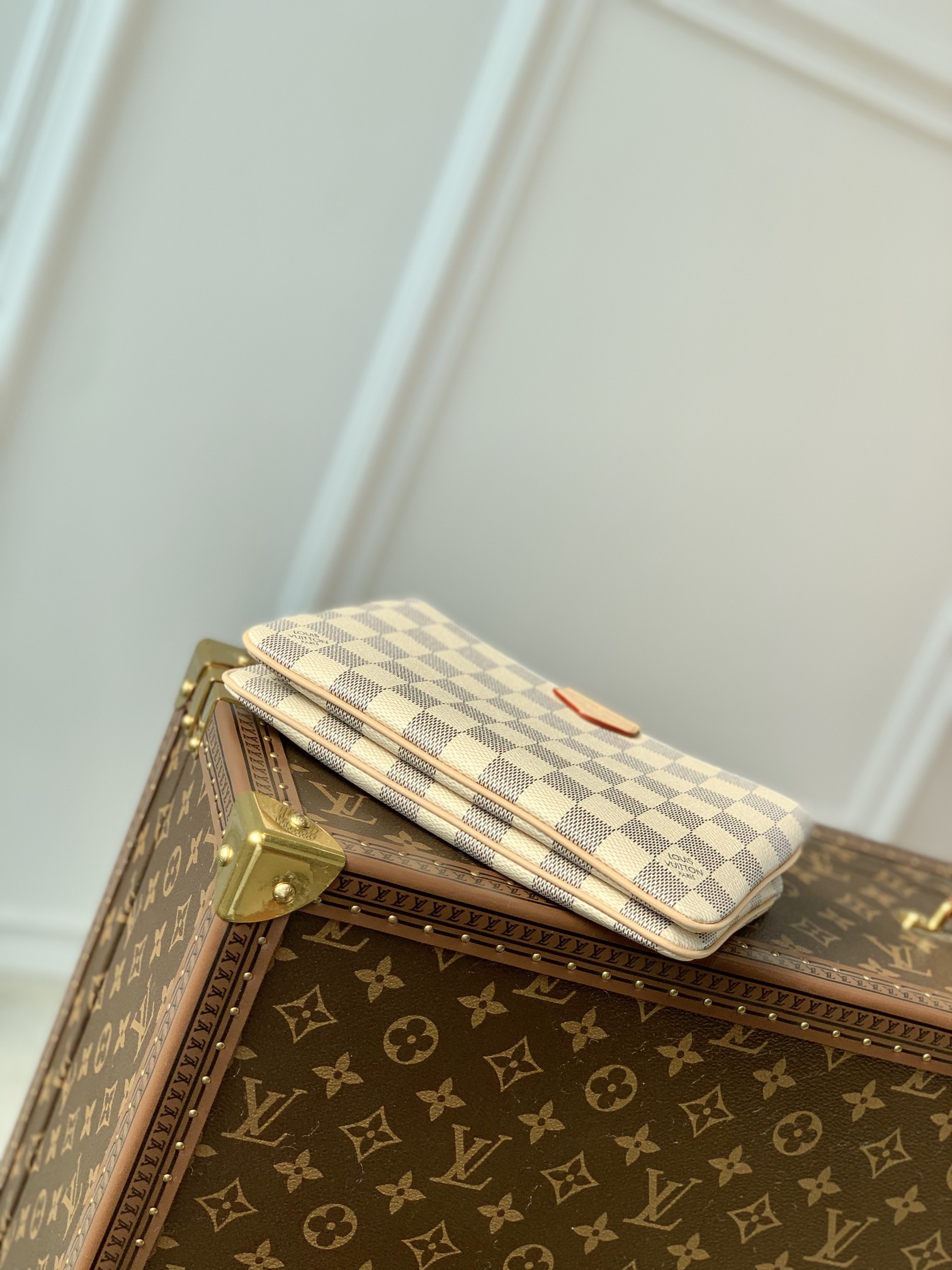 l0*is V*t0n m80084 pochette double zip bag -20*12.5*3cm