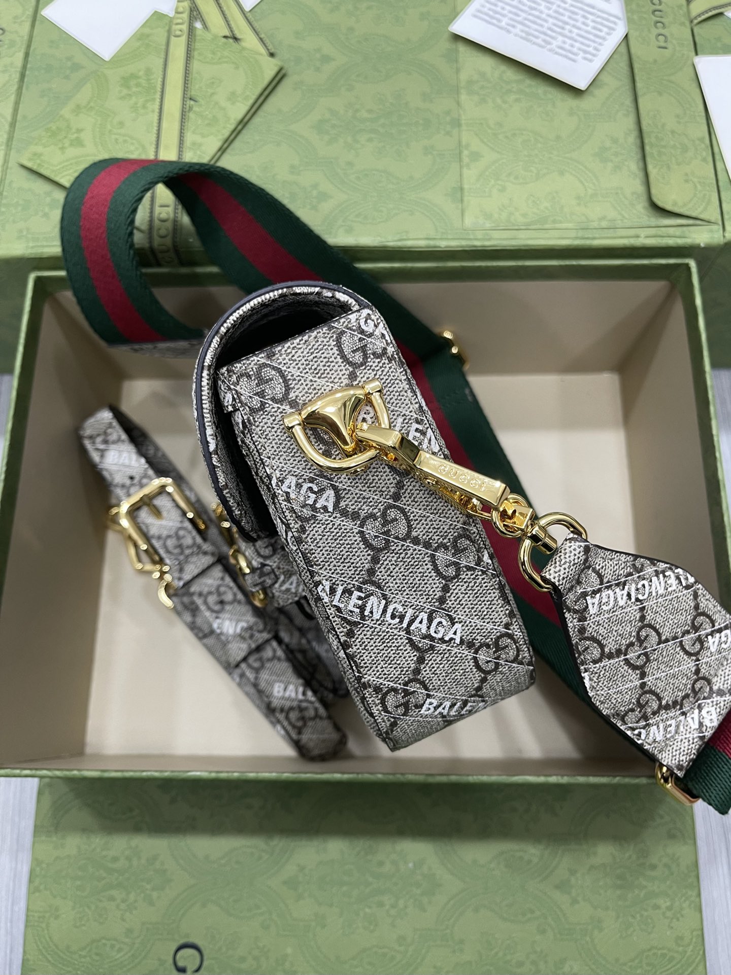 G*u*i&ba*len*cia*ga 1955 horsebit bag-21/13/9cm