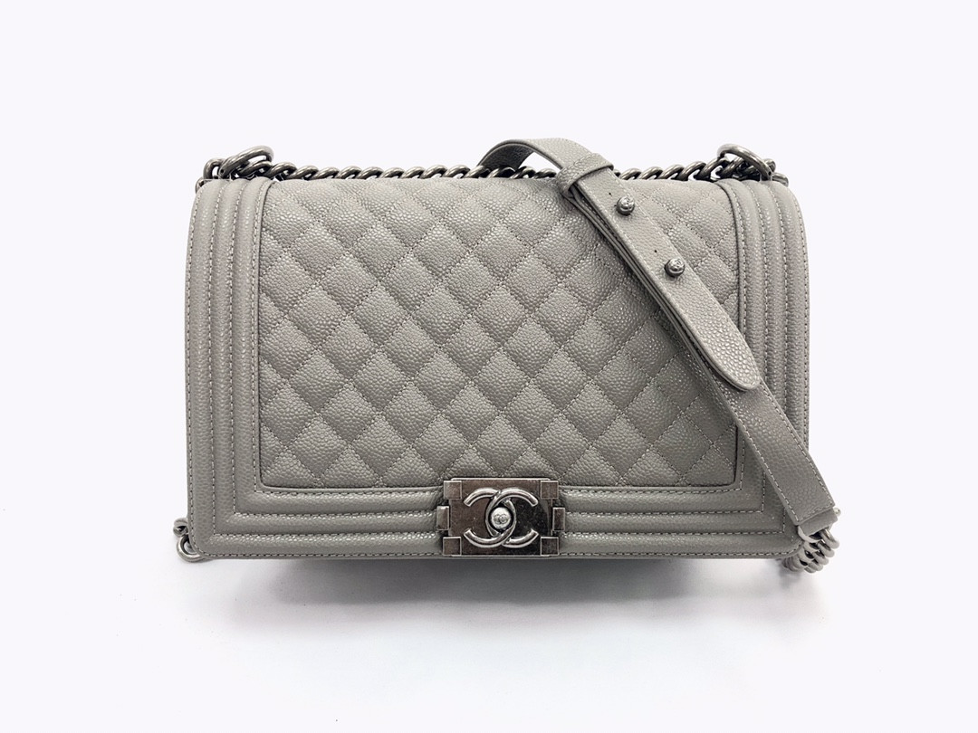 Ch@nel Boy Bag-Caviar-28CM