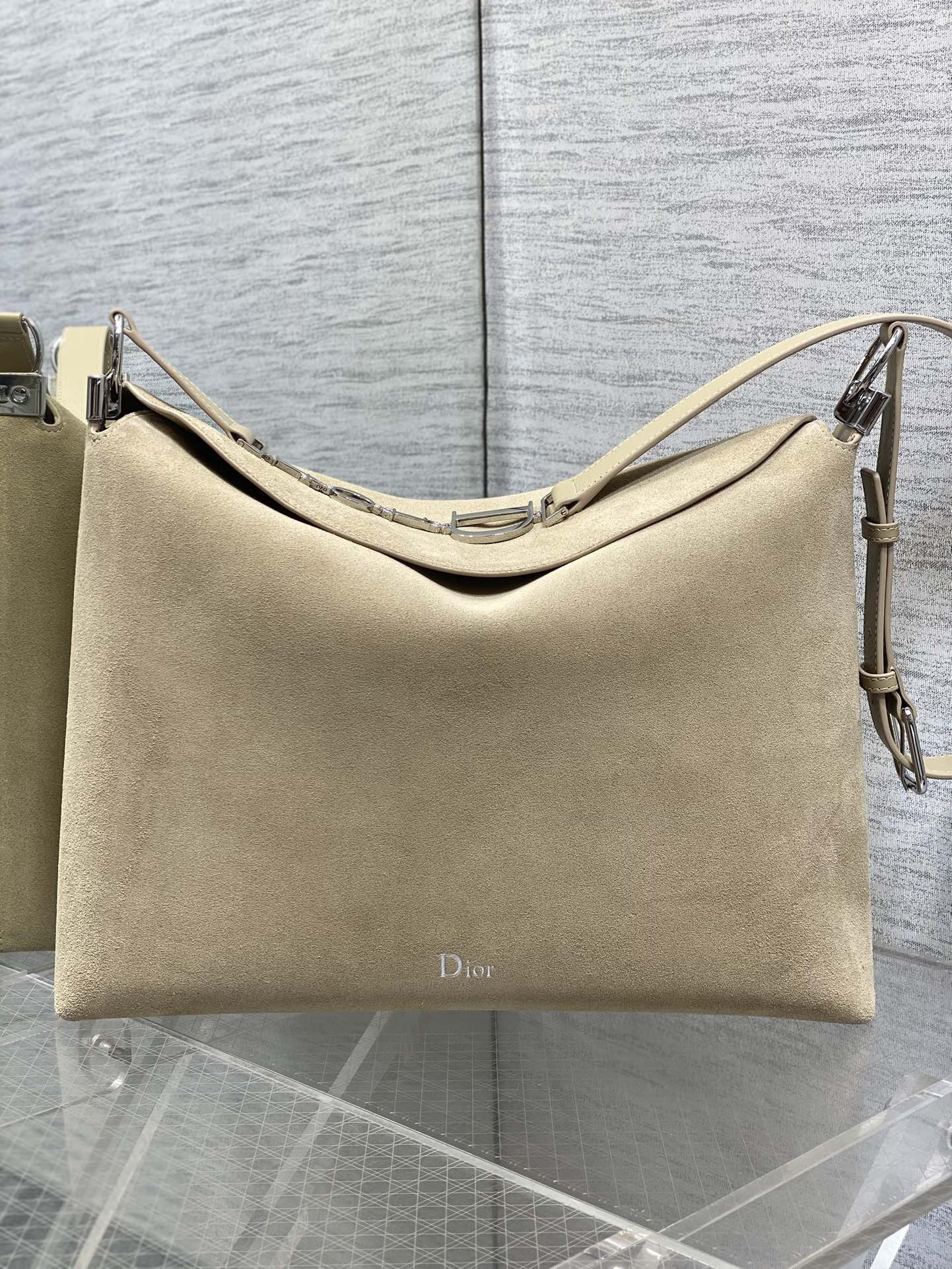 Diro 2026ss Chrustian Hobo Bag(Silver)-28*24*8CM/33*27*9CM/39*29*11CM