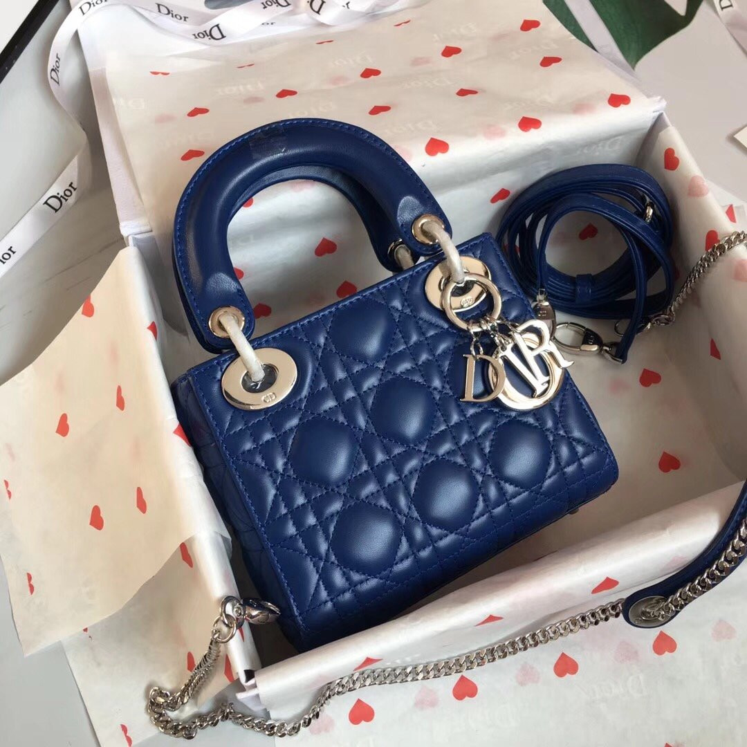 lady D*or with lambskin-17*15*8cm