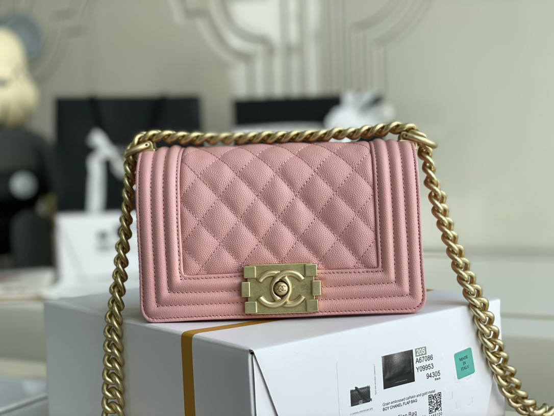 Ch@nel Boy Bag-Caviar-20CM