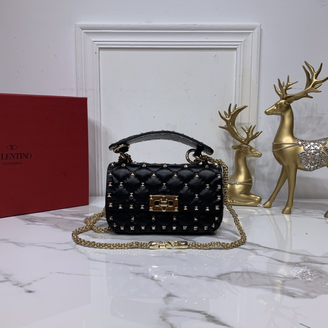Va1e*ntin0 garavani rockstud spike bag-17x10x5.5cm