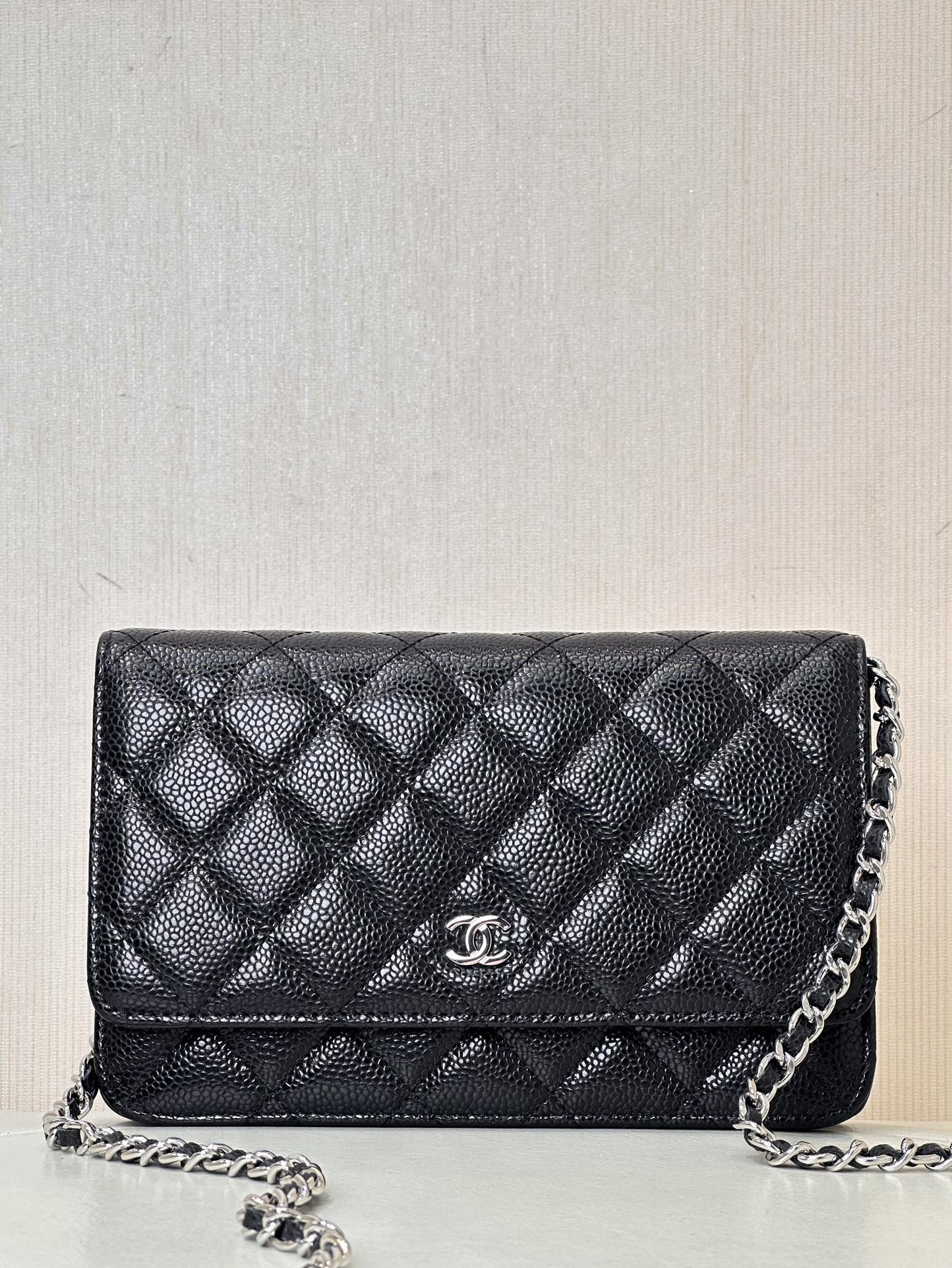 Ch@nel Wallet On Chain-Silver Hardware-19*12*3.5CM