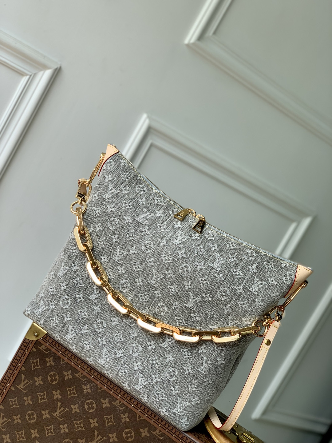 l0vis Vvtt0n coussin hobo mm black calf bag-38*33*10cm