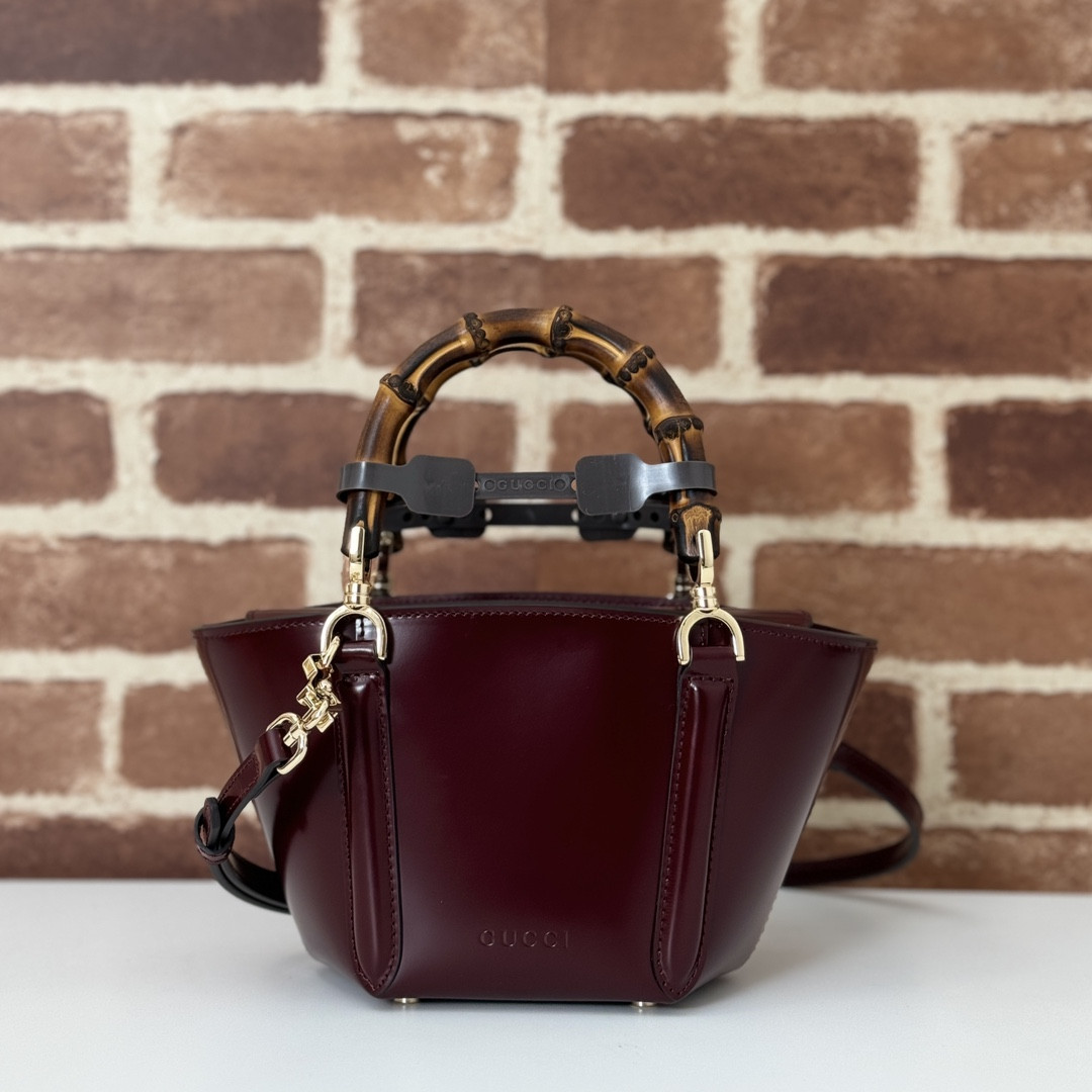Gv*c* Mini Bamboo Top Handle Tote Bag-16(27) *14*11.5CM