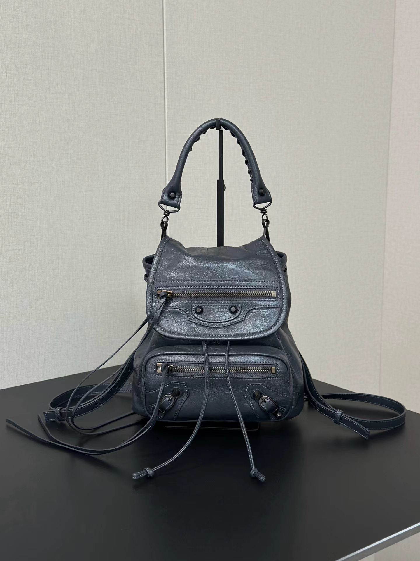 Balen*ciaga Le City Backpack Mini - Black-23.5*11*25CM