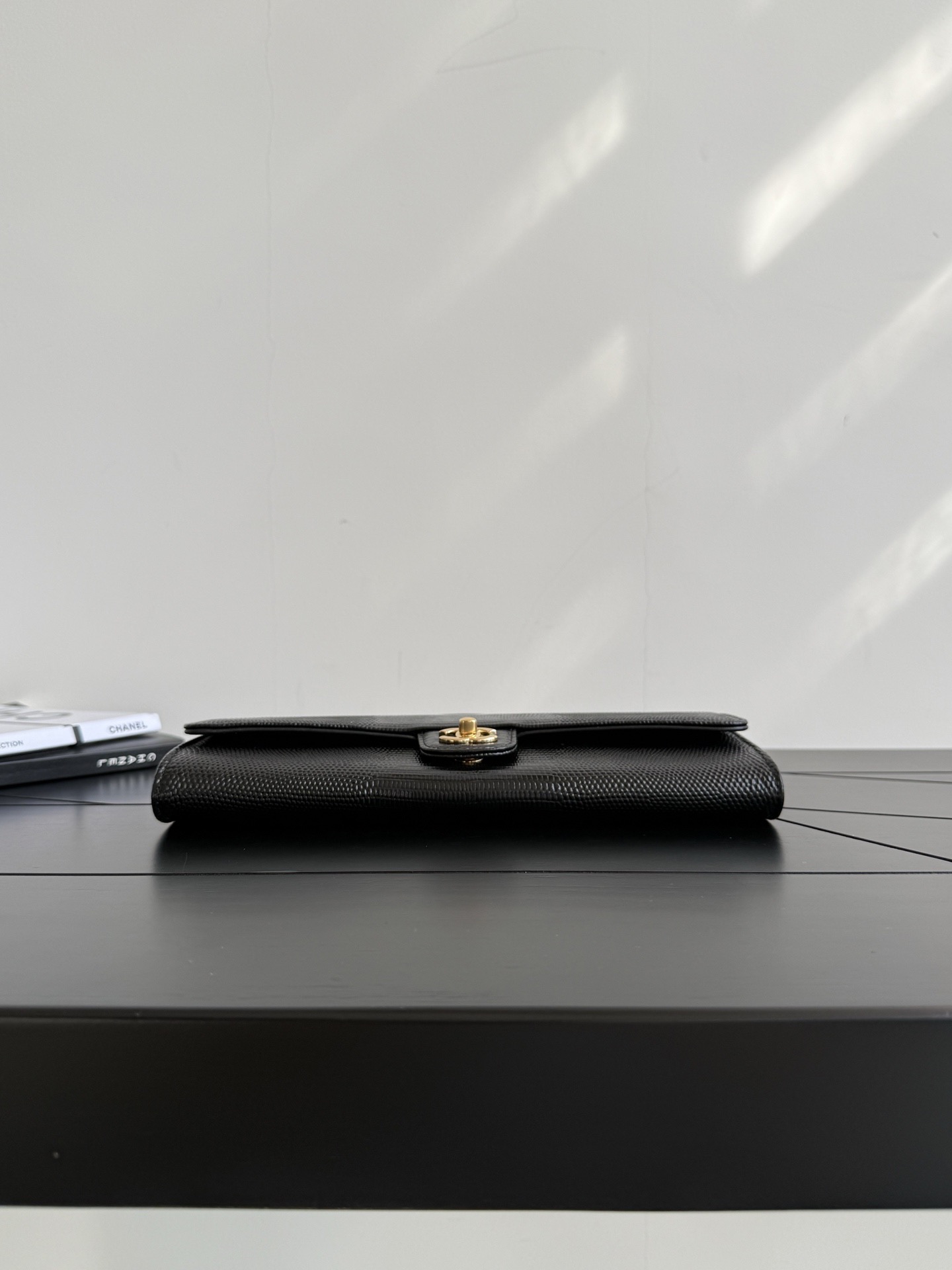 Ch@nel Calfskin Lizard Embossed Top Handle-25×10×3CM