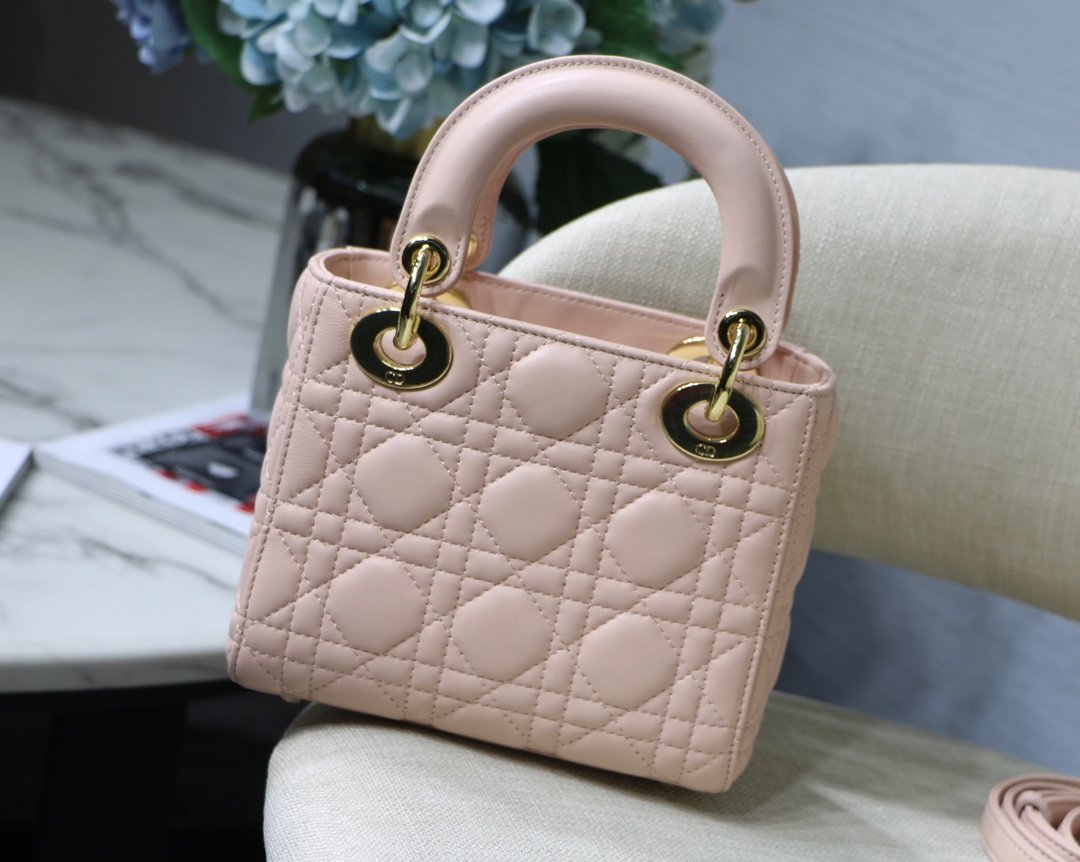 lady D*or with lambskin-17*15*8cm