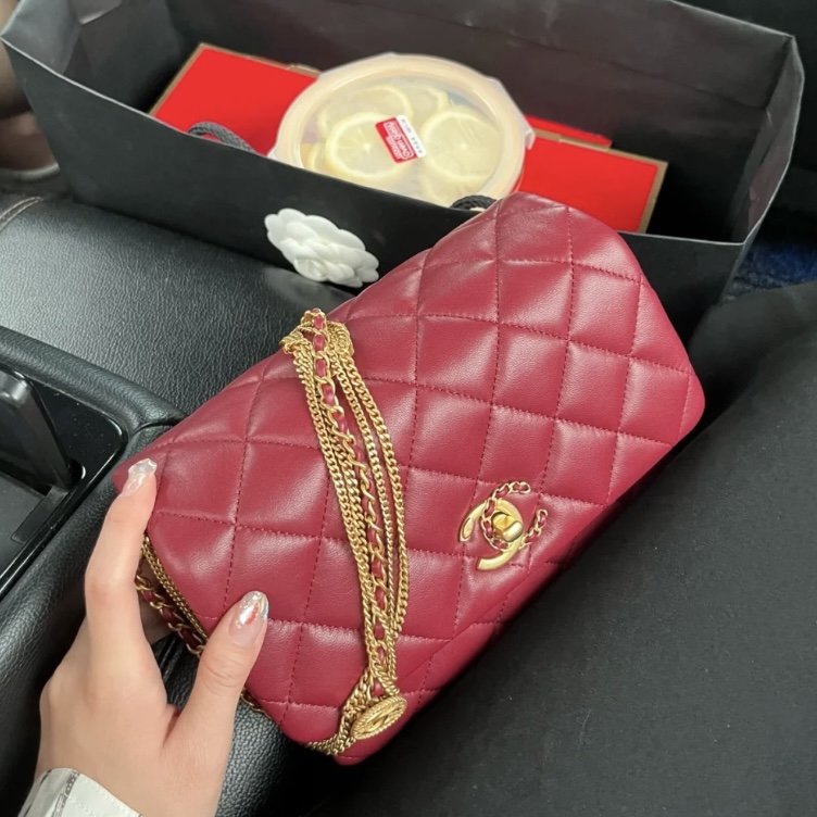 Ch@nel Flap Bag-21.5*14*10CM