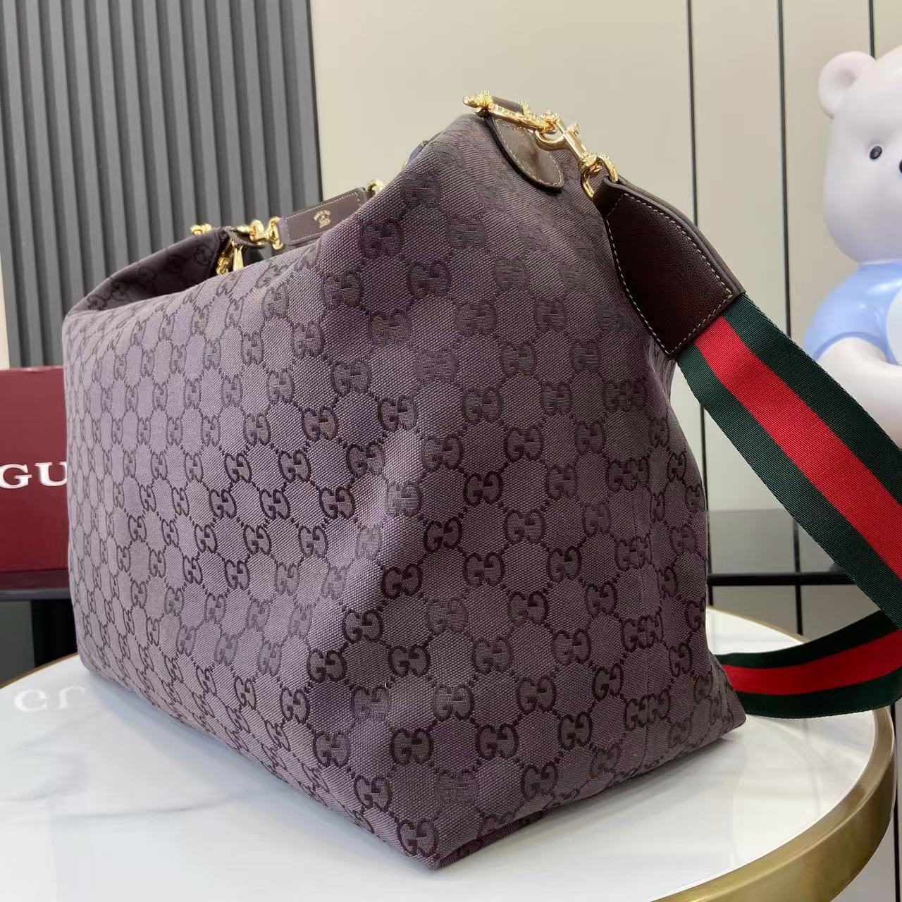 Guc*ci Brera GG Canvas Large Shoulder Bag-46*29*20.5CM