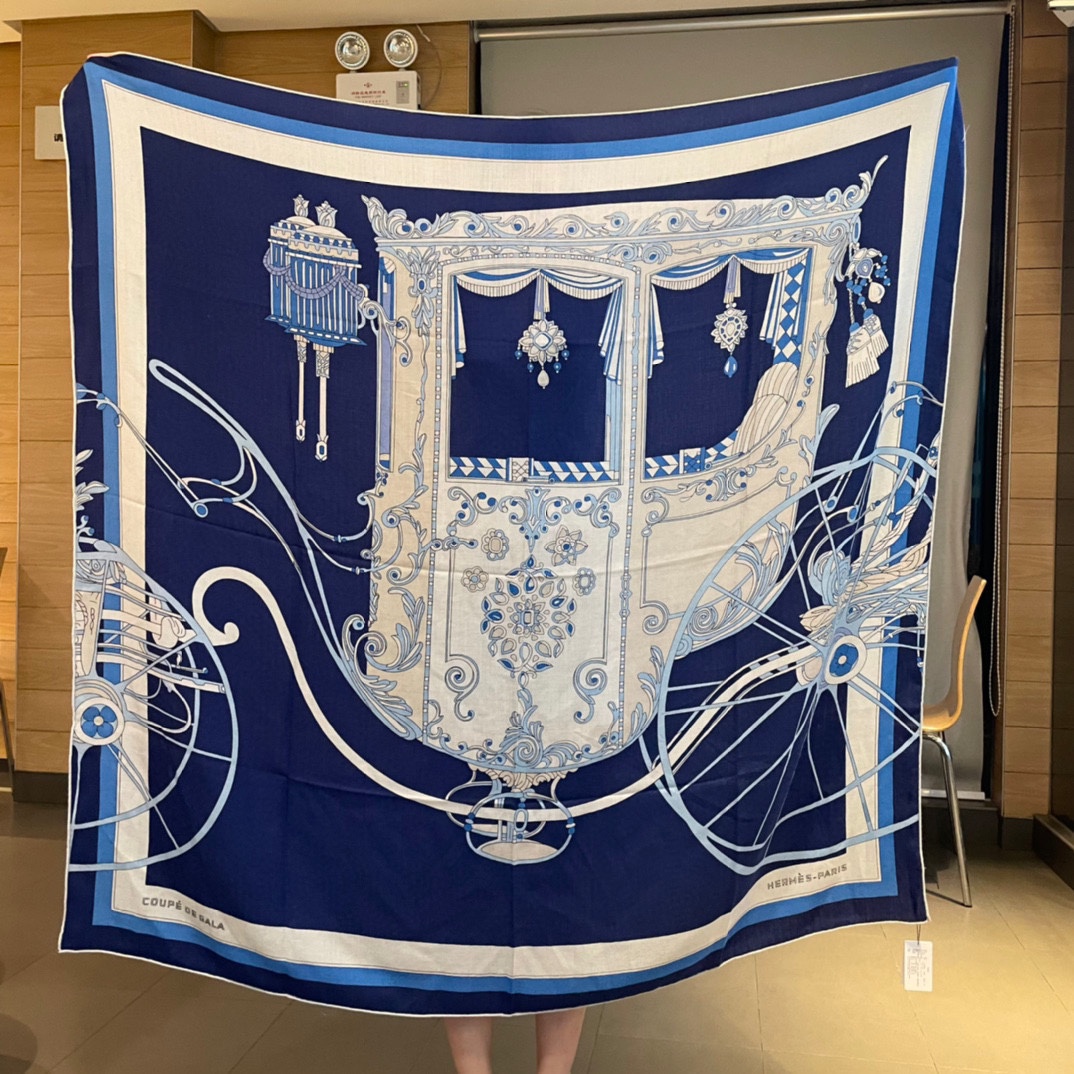 H**mes square towel-140*140cm