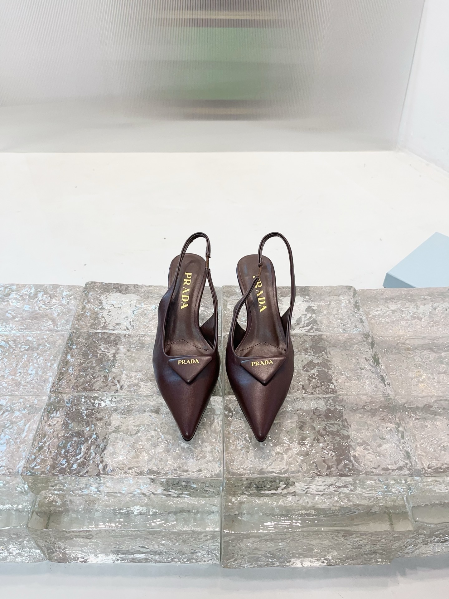 Pra*a Slingback Leather Pumps-5.5CM