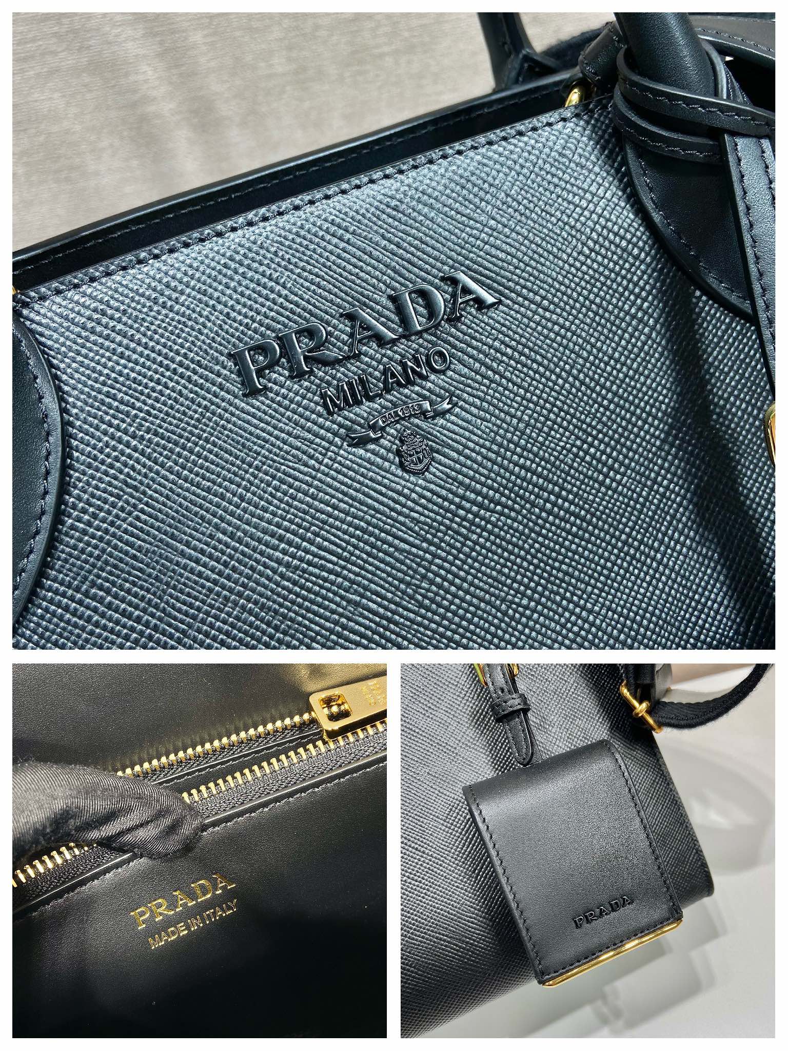 Pra*a 1ba156 tote-26*20*15&33*24*15cm