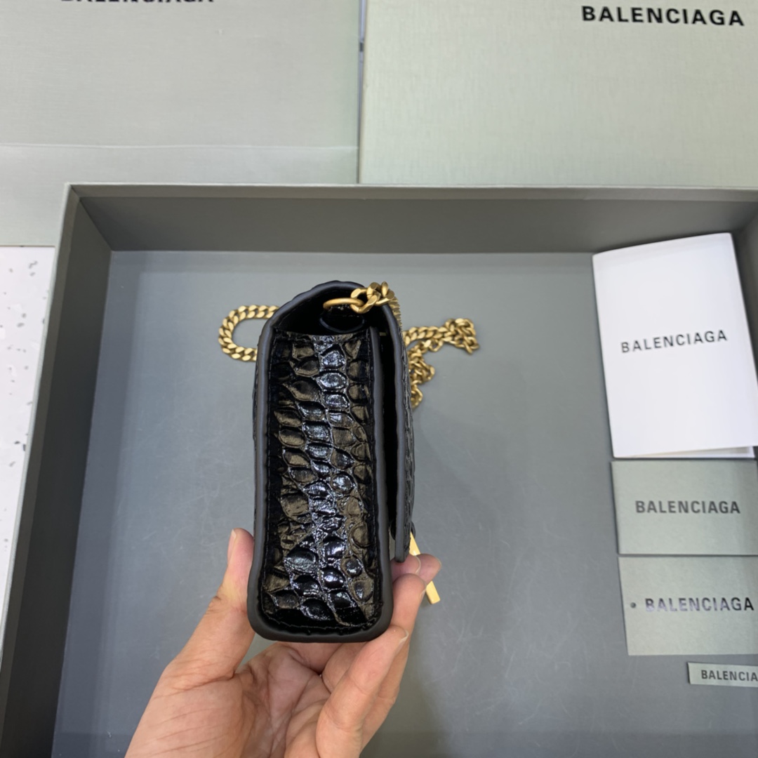 Ba*len*cia*ga hourglass wallet on chain-19*4*12cm