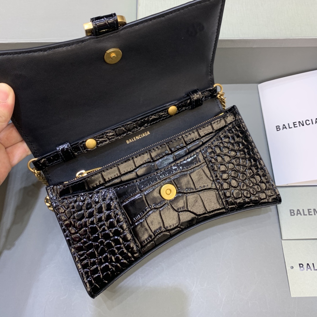 Ba*len*cia*ga hourglass wallet on chain-19*4*12cm