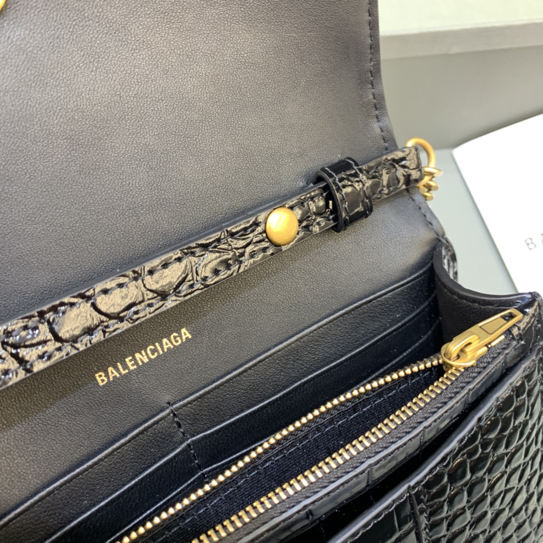 Ba*len*cia*ga hourglass wallet on chain-19*4*12cm