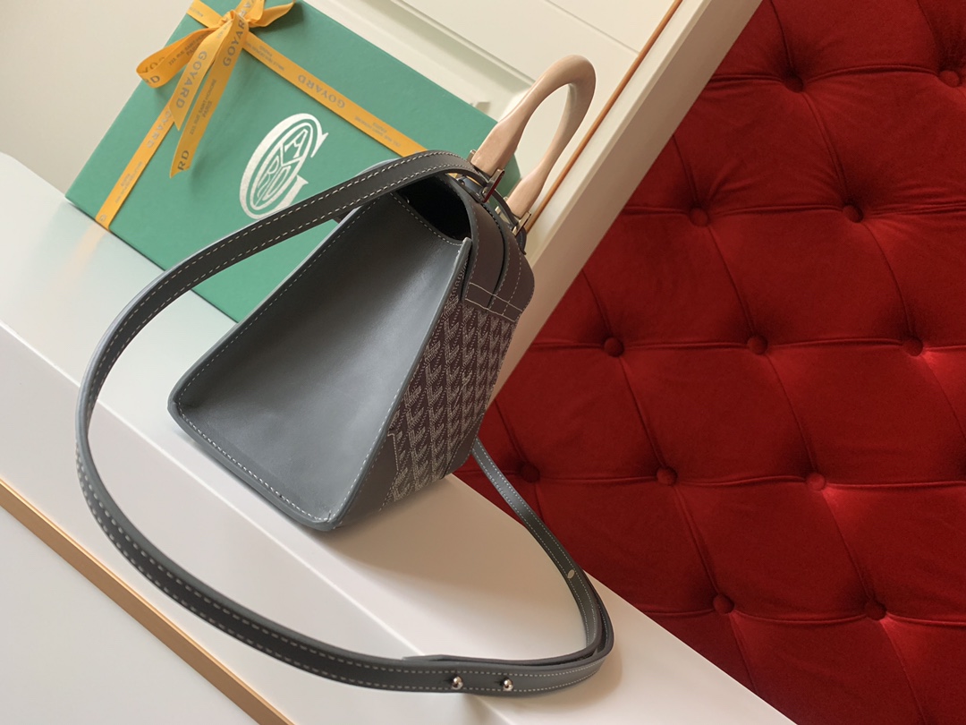 Go*ard coated canvas and leather saigon top handle bag-21cm