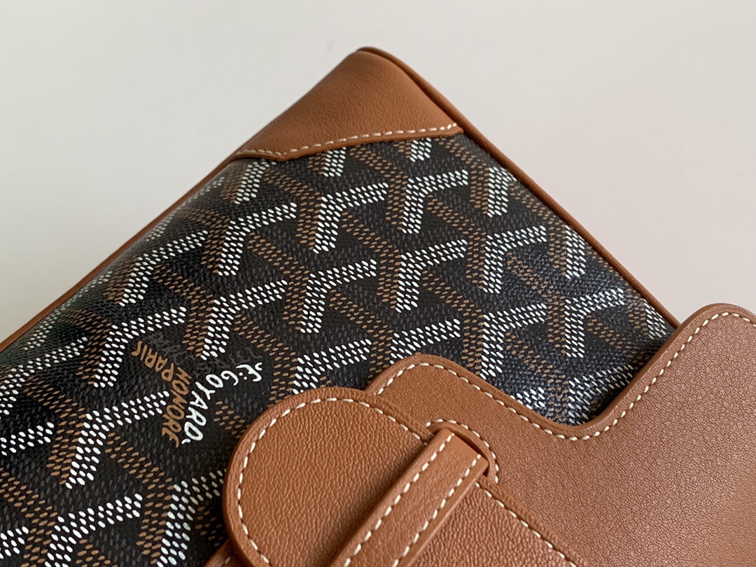 Go*ard coated canvas and leather saigon top handle bag-21cm