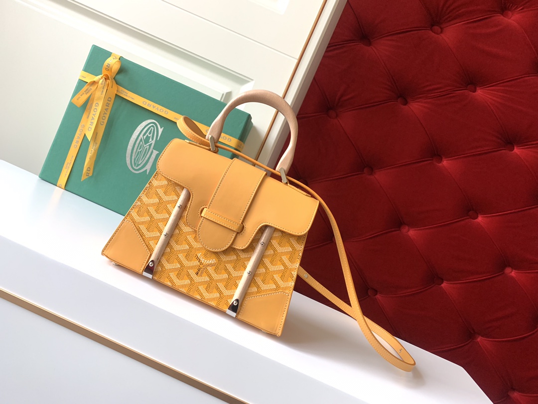 Go*ard coated canvas and leather saigon top handle bag-21cm