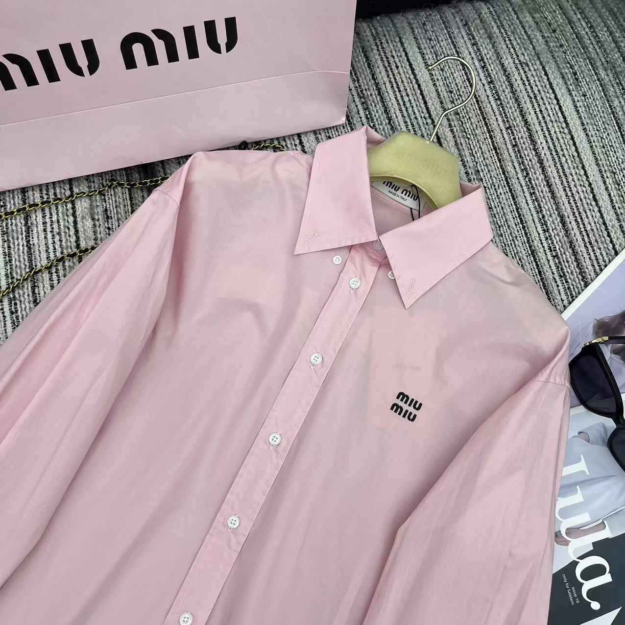 M1um1u pink poplin shirt