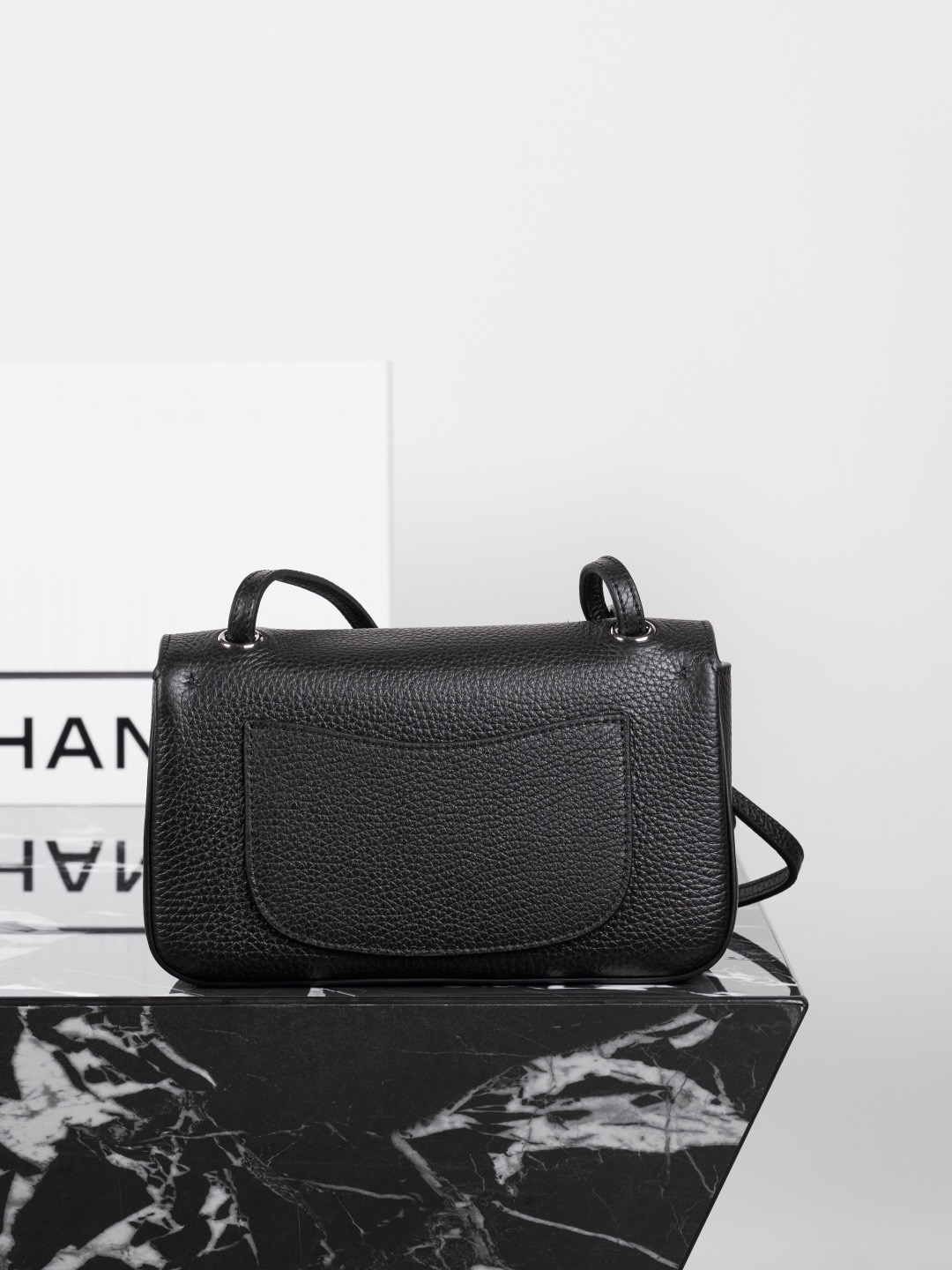 Ch@nel Mini Flap Bag, Grained Calfskin-13*20*6CM