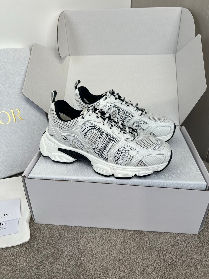 Diro Chrono Sneaker Mesh with White and Black Leather-Effect Panels