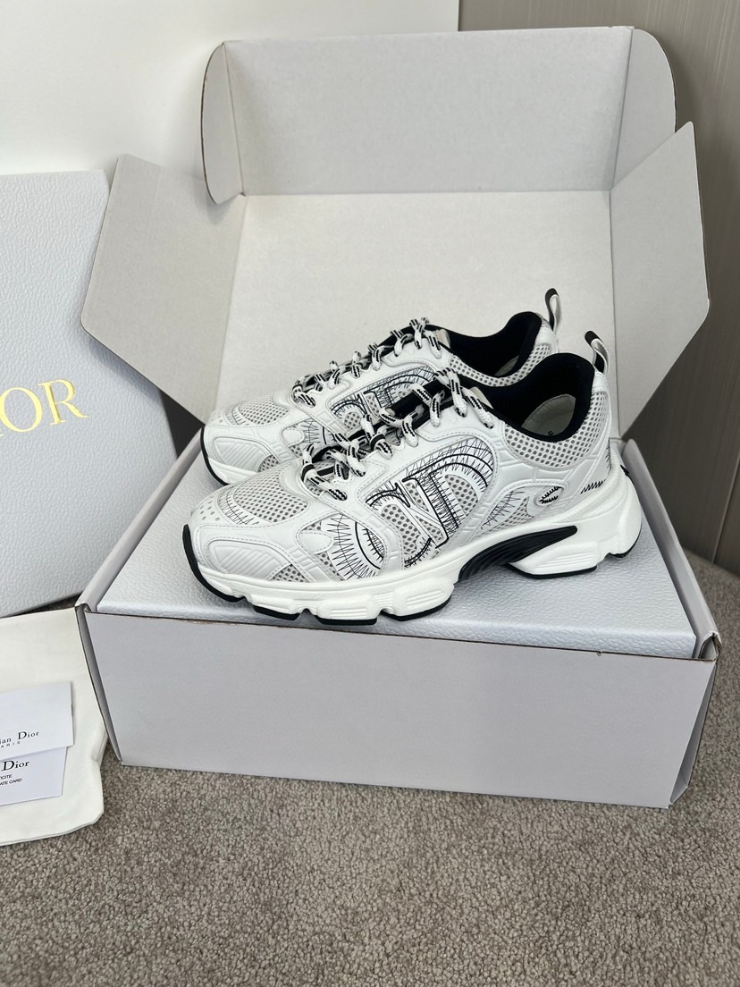 Diro Chrono Sneaker Mesh with White and Black Leather-Effect Panels