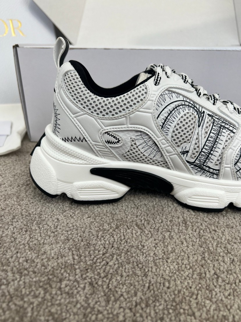 Diro Chrono Sneaker Mesh with White and Black Leather-Effect Panels