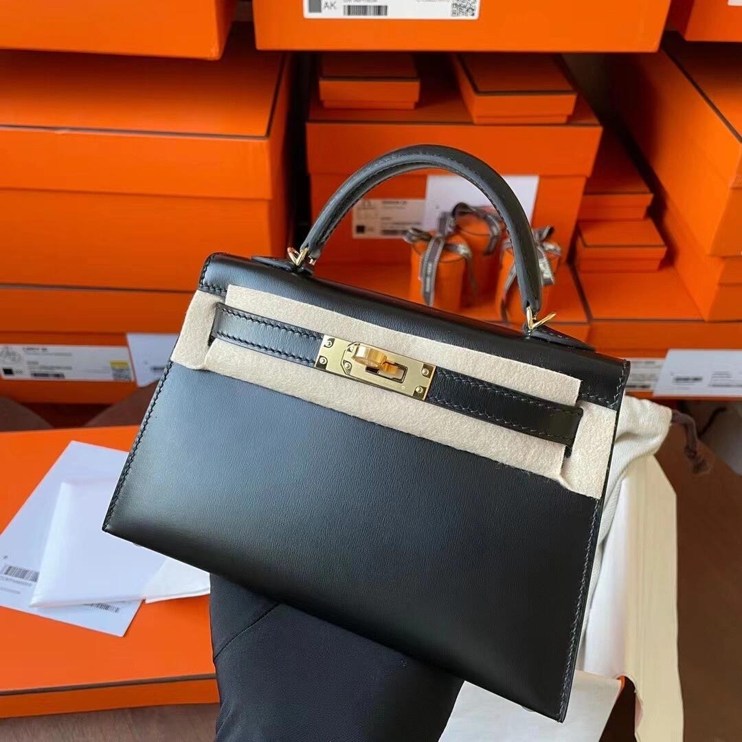 H**me5 mini kelly with box leather