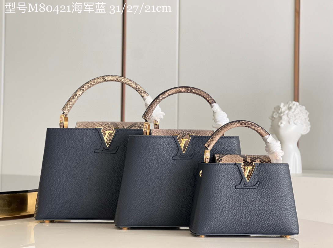 l0*is V*t0n capucines handlebag(navy blue color)