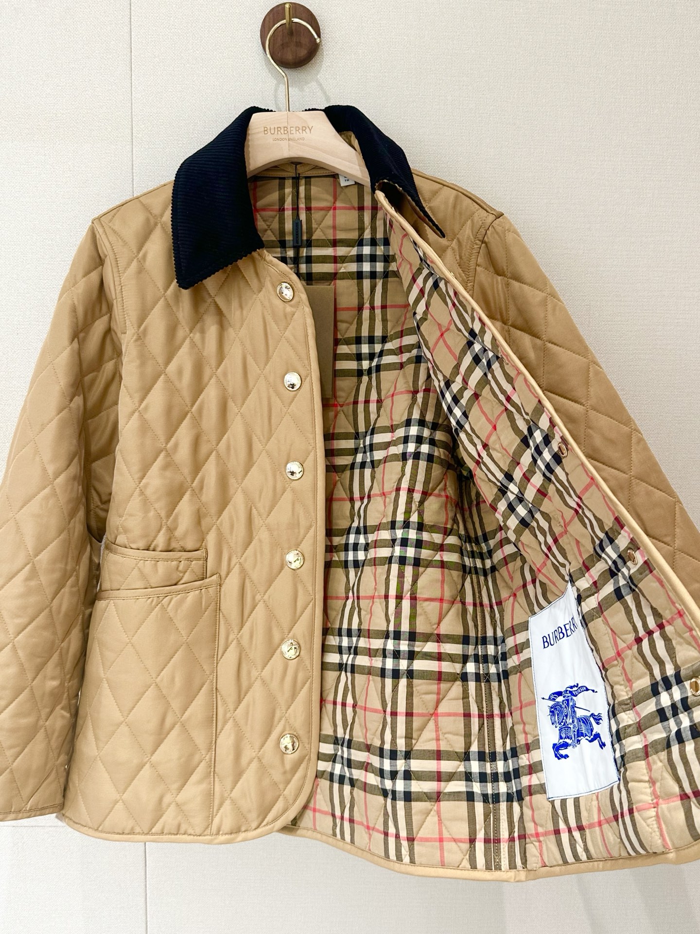 Burb*erry Quilted Barn Jacket | Brown