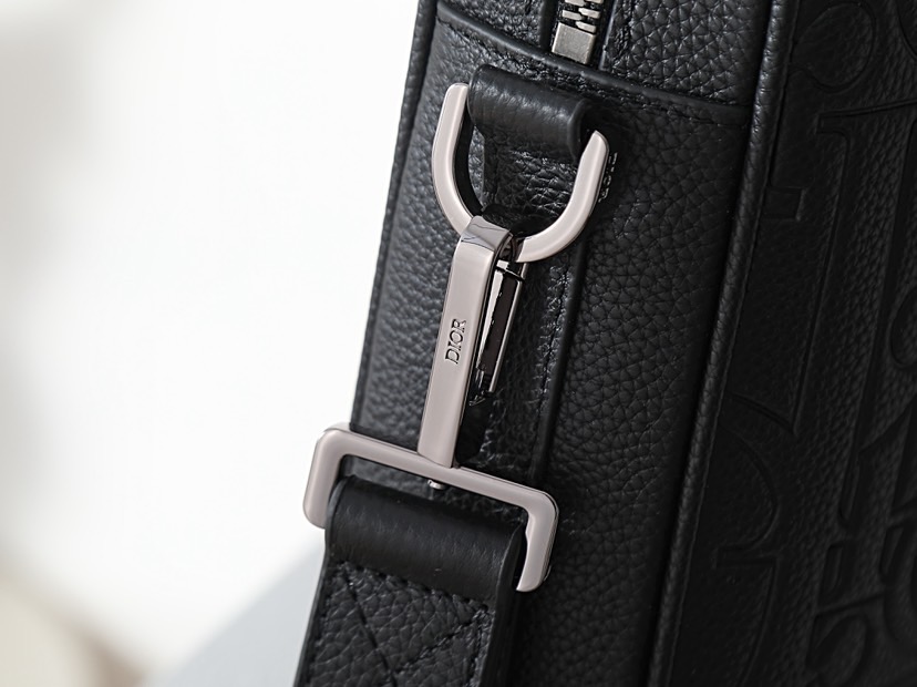 Di*or Zipped Briefcase BlackGravity Leather-37 x 28 x 6CM