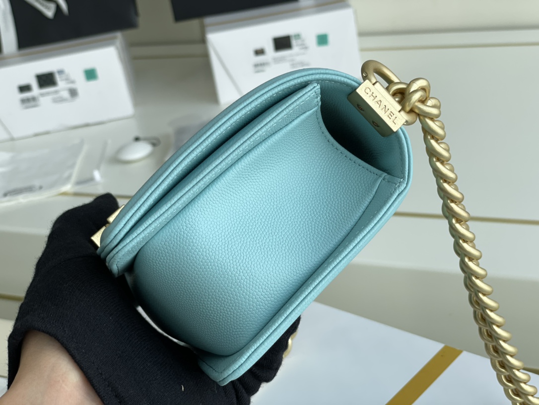 Ch@nel Boy Bag-Caviar-20CM