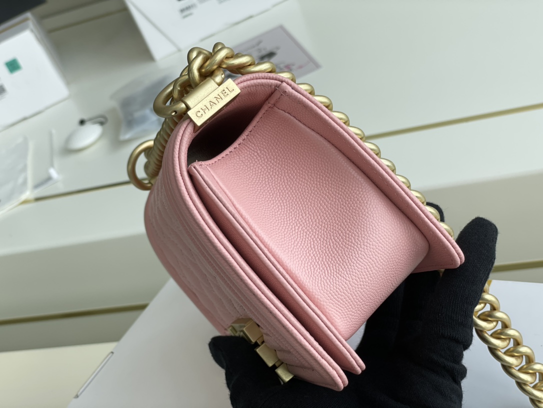 Ch@nel Boy Bag-Caviar-20CM