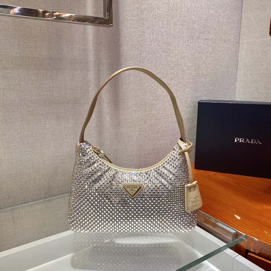 Pra*a nylon 1ne515 hobo bag-23*14*5cm
